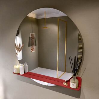 SPOT spiegel rond 110cm met Spiegelplanchet kleur Fire.