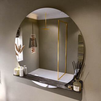 SPOT spiegel rond 120cm met Spiegelplanchet kleur Lava.