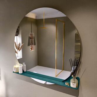 SPOT spiegel rond 120cm met Spiegelplanchet kleur Smag.
