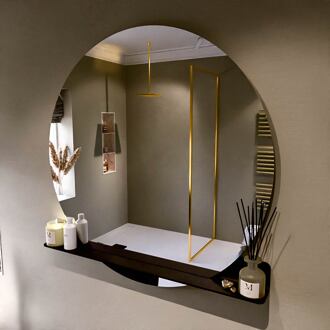 SPOT spiegel rond 120cm met Spiegelplanchet kleur Urban.