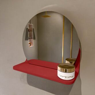 SPOT spiegel rond 30cm met Spiegelplanchet kleur Fire.