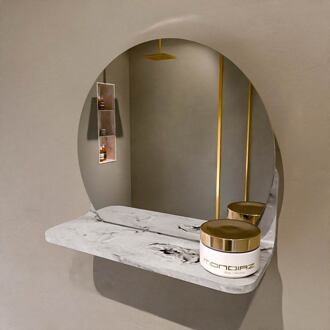 SPOT spiegel rond 30cm met Spiegelplanchet kleur Glace.