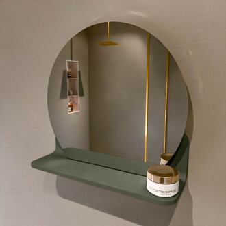 SPOT spiegel rond 40cm met Spiegelplanchet kleur Army.