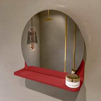 SPOT spiegel rond 40cm met Spiegelplanchet kleur Fire.
