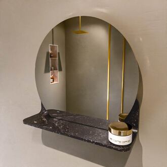 SPOT spiegel rond 40cm met Spiegelplanchet kleur Lava.