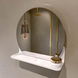 SPOT spiegel rond 40cm met Spiegelplanchet kleur Talc.