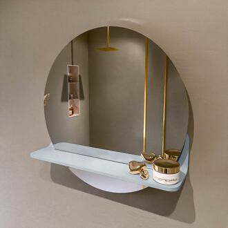 SPOT spiegel rond 50cm met Spiegelplanchet kleur Clay.