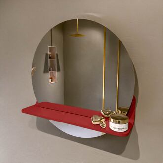 SPOT spiegel rond 50cm met Spiegelplanchet kleur Fire.