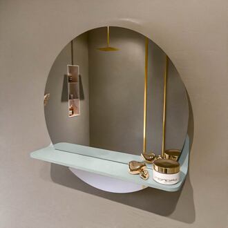 SPOT spiegel rond 50cm met Spiegelplanchet kleur Greey.