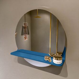 SPOT spiegel rond 50cm met Spiegelplanchet kleur Jeans.