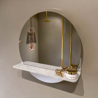 SPOT spiegel rond 50cm met Spiegelplanchet kleur Ostra.