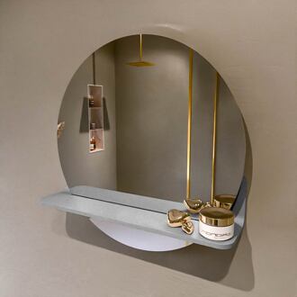 SPOT spiegel rond 50cm met Spiegelplanchet kleur Plata.