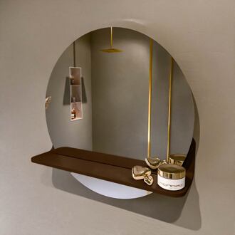 SPOT spiegel rond 50cm met Spiegelplanchet kleur Rust.