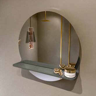 SPOT spiegel rond 50cm met Spiegelplanchet kleur Smoke.