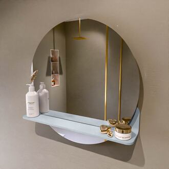 SPOT spiegel rond 60cm met Spiegelplanchet kleur Clay.