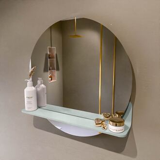 SPOT spiegel rond 60cm met Spiegelplanchet kleur Greey.