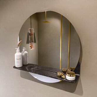 SPOT spiegel rond 60cm met Spiegelplanchet kleur Lava.