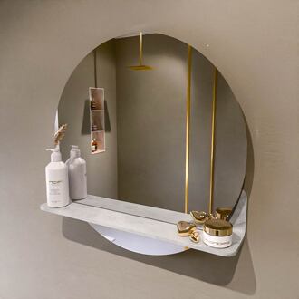 SPOT spiegel rond 60cm met Spiegelplanchet kleur Opalo.