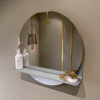 SPOT spiegel rond 60cm met Spiegelplanchet kleur Plata.