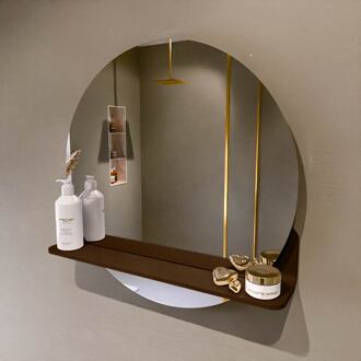SPOT spiegel rond 60cm met Spiegelplanchet kleur Rust.