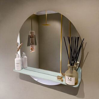 SPOT spiegel rond 70cm met Spiegelplanchet kleur Greey.