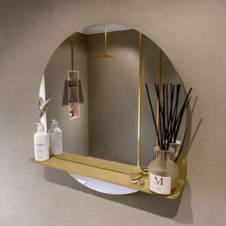 SPOT spiegel rond 70cm met Spiegelplanchet kleur Oro.