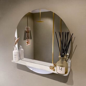 SPOT spiegel rond 70cm met Spiegelplanchet kleur Ostra.