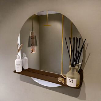 SPOT spiegel rond 70cm met Spiegelplanchet kleur Rust.