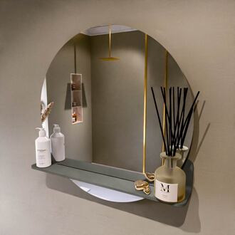 SPOT spiegel rond 70cm met Spiegelplanchet kleur Smoke.