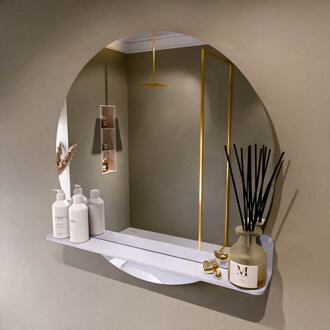 SPOT spiegel rond 80cm met Spiegelplanchet kleur Cale.