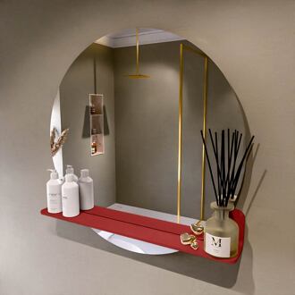 SPOT spiegel rond 80cm met Spiegelplanchet kleur Fire.