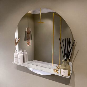 SPOT spiegel rond 80cm met Spiegelplanchet kleur Glace.