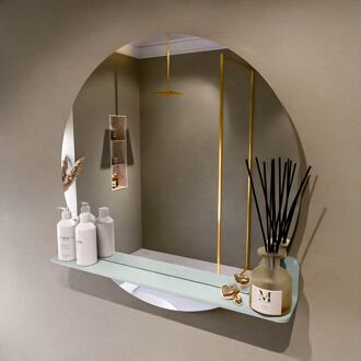 SPOT spiegel rond 80cm met Spiegelplanchet kleur Greey.