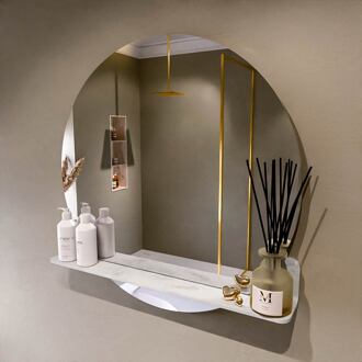 SPOT spiegel rond 80cm met Spiegelplanchet kleur Opalo.