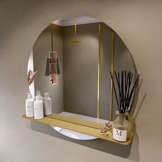 SPOT spiegel rond 80cm met Spiegelplanchet kleur Oro.