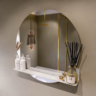 SPOT spiegel rond 80cm met Spiegelplanchet kleur Ostra.