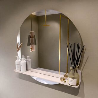SPOT spiegel rond 80cm met Spiegelplanchet kleur Rosee.