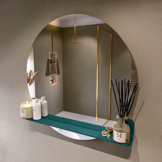 SPOT spiegel rond 90cm met Spiegelplanchet kleur Smag.
