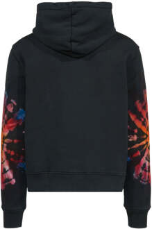 Spot Tie Dye mouwen zwarte hoodie - maat L