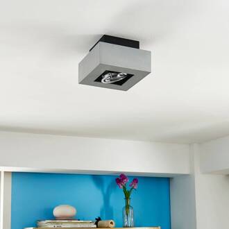 spot Vince, 14 x 14 cm, zilver, metaal, GU10 zilvergrijs