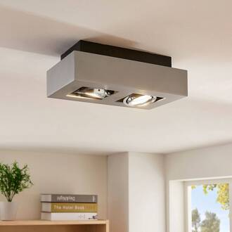 spot Vince, 25 cm, 2-lamps, zilver, GU10 zilvergrijs