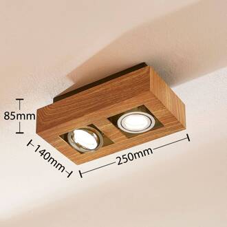 spot Vince, 25 cm, houtkleurig, metaal, GU10 licht hout