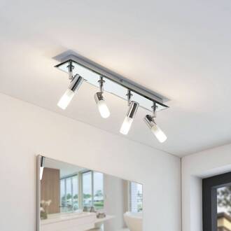 spot Zela, lengte 53 cm, chroom, 4-lamps chroom, wit