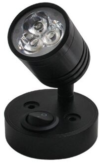Spotlight Caravan Boot Camper Flexibele Wandlamp Plafondlamp 12V Led Spot Leeslamp Schakelaar Camper zwart warm wit