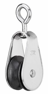 Sprenger Enkele Katrol In Rvs Met 360° Draaibaar Oog – Touw 10 Mm