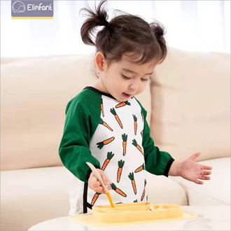 Spring and Autumn baby waterproof reverse dressing smock waterproof long sleeve smock for children eating painting smock