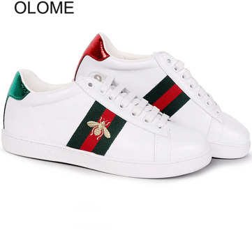 Spring White Shoes Women Fashion Brand embroidery Footware Real leather Leisure Sneakers Breathable Female Casual Chaussures