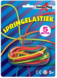 Springtouw - elastiek - 5 meter - multikleur - rubber - springtouw - buitenspeelgoed
