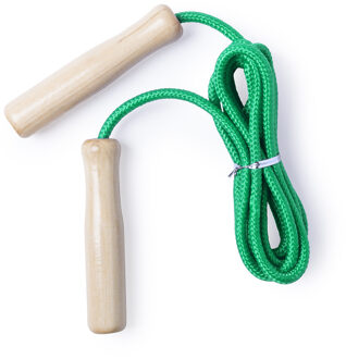 Springtouw groen 240 cm met houten handvatten speelgoed - Springtouwen