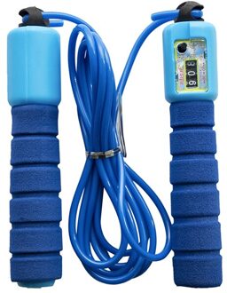 Springtouw Met Elektronische Teller Professionele Verstelbare Snelle Snelheid Tellen Skipping Kind Mannen Body Building Fitness Gym Mma blauw